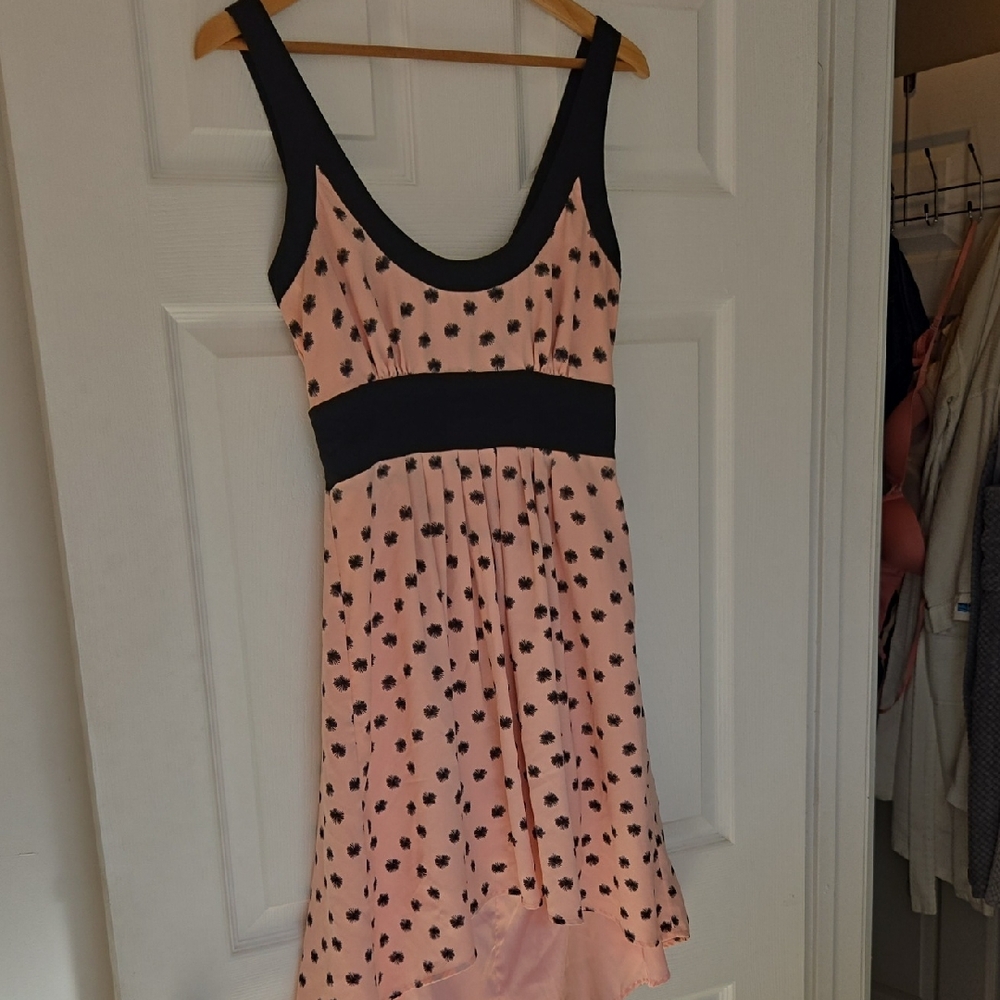 BB Dakota Peach Dress with Black Accents